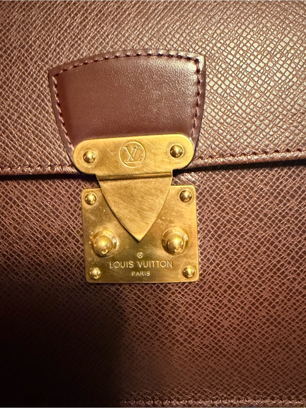 Louis Vuitton Burgundy Taiga Pochette Kourad Clutch Bag - Picture 6 of 14